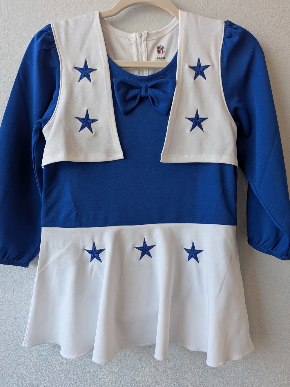 NFL Blue and White Star DCC Cheer Costume Set - Kids YL 14 - Picture 3 of 11